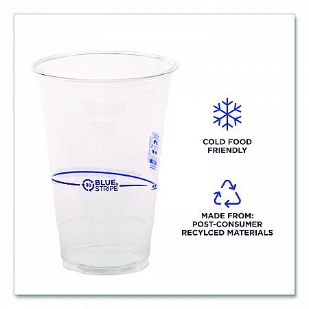BlueStripe Recycled Content Clear Plastic Cold Drink Cups, 24 oz, 600/Carton (EPCR24)