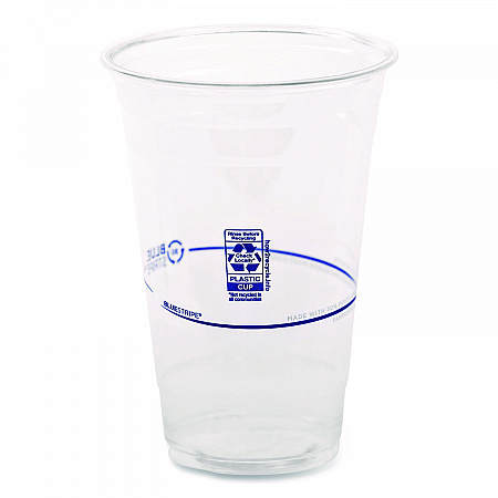 BlueStripe Recycled Content Clear Plastic Cold Drink Cups, 24 oz, 600/Carton (EPCR24)