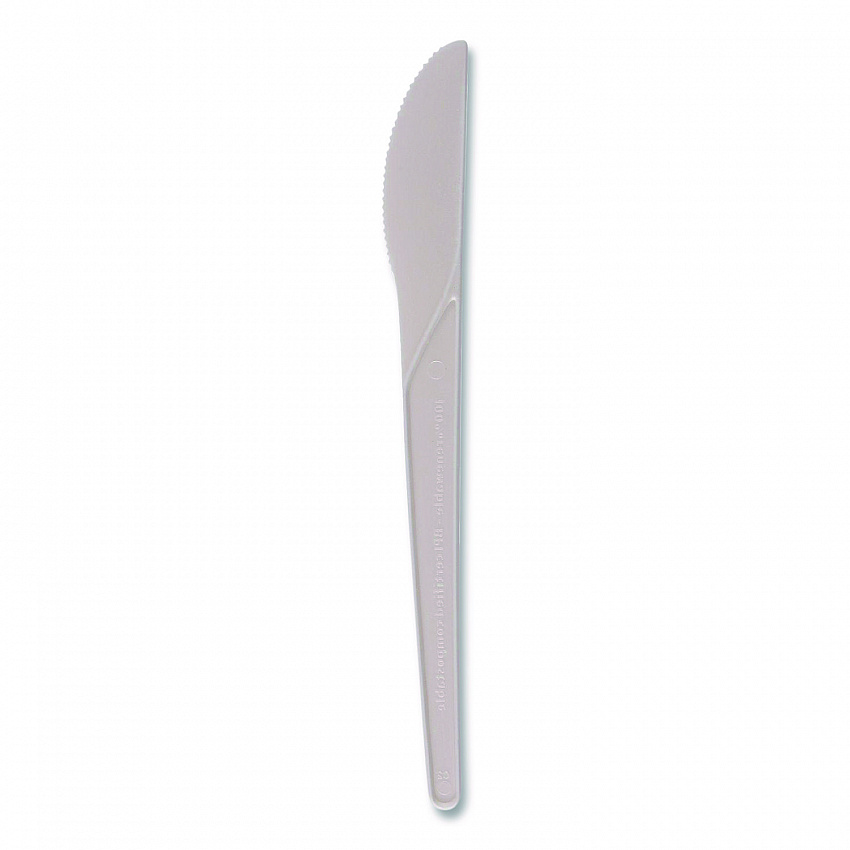 Plantware Compostable Cutlery, Knife, Plastic, Pearl White, 50/Pack, 20 Packs/Carton (EPS011)
