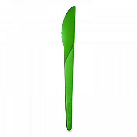 Plantware Compostable Cutlery, Knife, Plastic, Green, 1,000/Carton (EPS011G)