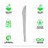 Plantware Compostable Cutlery, Knife, Plastic, White, 1,000/Carton (EPS011W)
