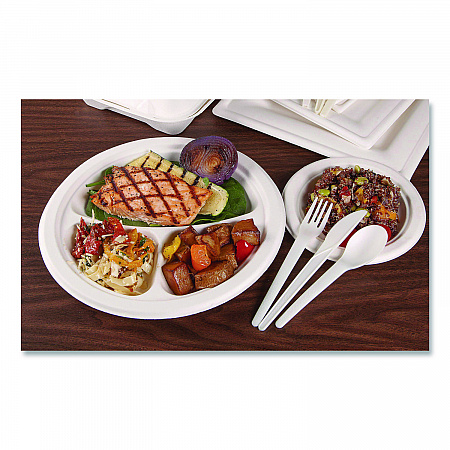 Plantware Compostable Cutlery, Knife, Plastic, White, 1,000/Carton (EPS011W)