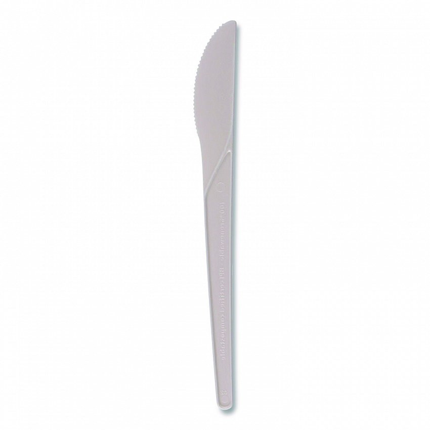 Plantware Compostable Cutlery, Knife, Plastic, White, 1,000/Carton (EPS011W)