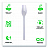 Plantware Compostable Cutlery, Fork, Plastic, Pearl White, 50/Pack, 20 Packs/Carton (EPS012)