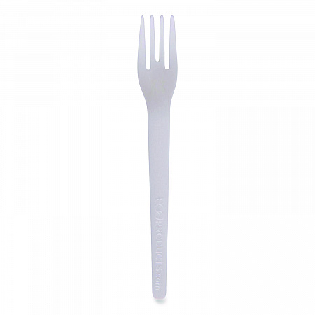 Plantware Compostable Cutlery, Fork, Plastic, Pearl White, 50/Pack, 20 Packs/Carton (EPS012)