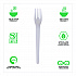 Plantware Compostable Cutlery, Fork, Plastic, White, 1,000/Carton (EPS012W)