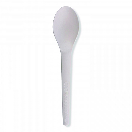 Plantware Compostable Cutlery, Spoon, Plastic, White, 1,000/Carton (EPS013W)