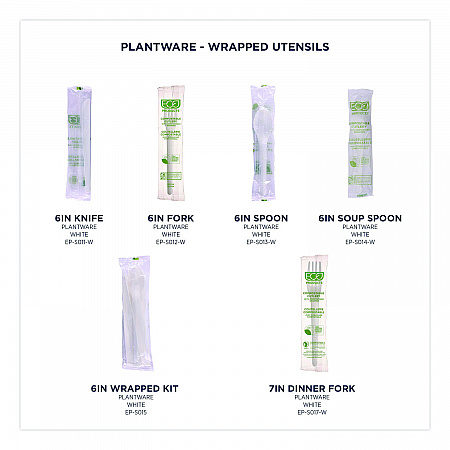 Plantware Compostable Cutlery, Spoon, Plastic, White, 1,000/Carton (EPS013W)