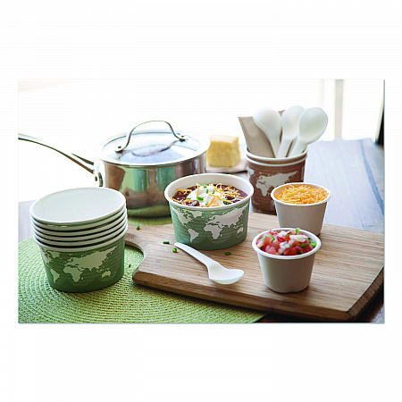 Plantware Compostable Soup Spoon, Heavyweight, Plastic, White, 50/Pack, 20 Packs/Carton (EPS014)