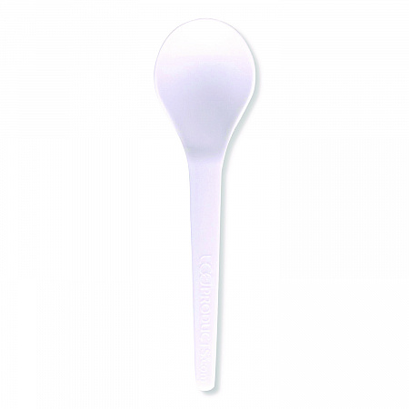 Plantware Compostable Soup Spoon, Heavyweight, Plastic, White, 50/Pack, 20 Packs/Carton (EPS014)