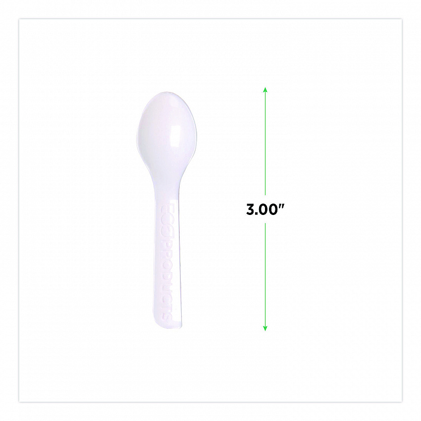Plantware CPLA Tasting Spoon, Plastic, 3", White, 2,000/Carton (EPS016)