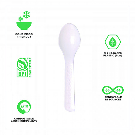 Plantware CPLA Tasting Spoon, Plastic, 3