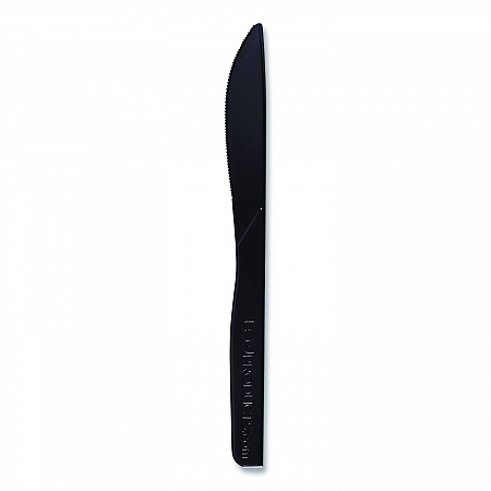 100% Recycled Content Cutlery, Knife, Plastic, Black, 50/Pack, 20 Packs/Carton (EPS111)