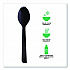 100% Recycled Content Cutlery, Spoon, Plastic, Black, 50/Pack, 20 Pack/Carton (EPS113)