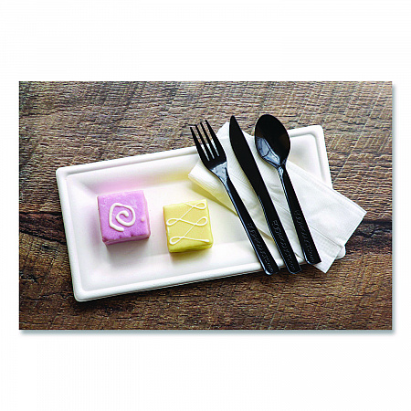 100% Recycled Content Cutlery, Spoon, Plastic, Black, 50/Pack, 20 Pack/Carton (EPS113)
