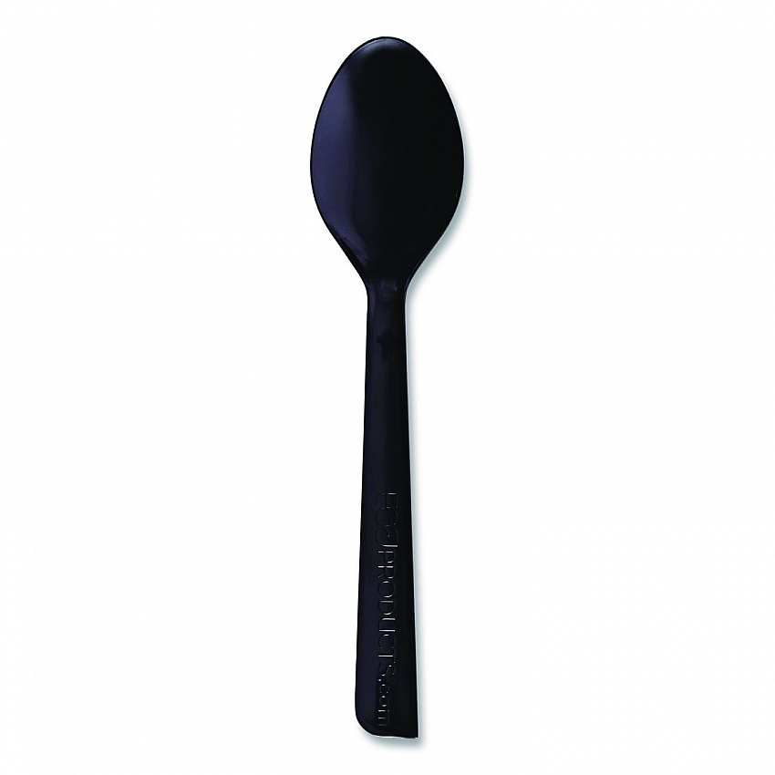 100% Recycled Content Cutlery, Spoon, Plastic, Black, 50/Pack, 20 Pack/Carton (EPS113)