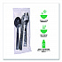 100% Recycled Content Cutlery Kit, Heavyweight Fork/Knife/Soup Spoon/Spoon, Plastic, Black, 250/Carton (EPS115)