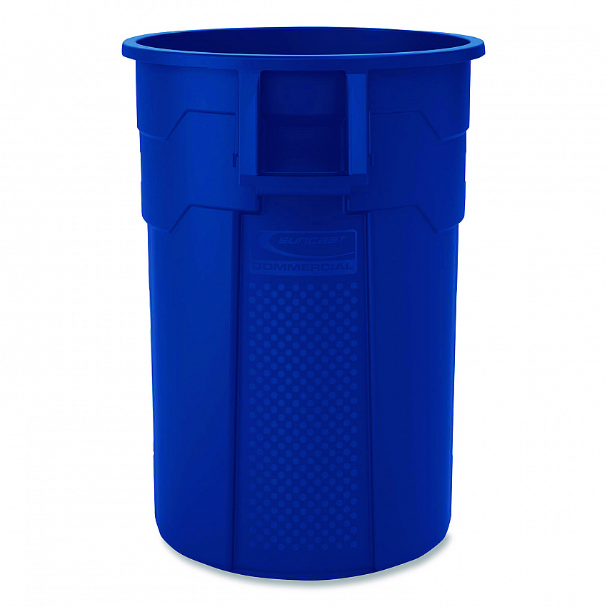 Injection Molded Utility Trash Can, 44 gal, Plastic/Resin, Blue (TCU44BL)