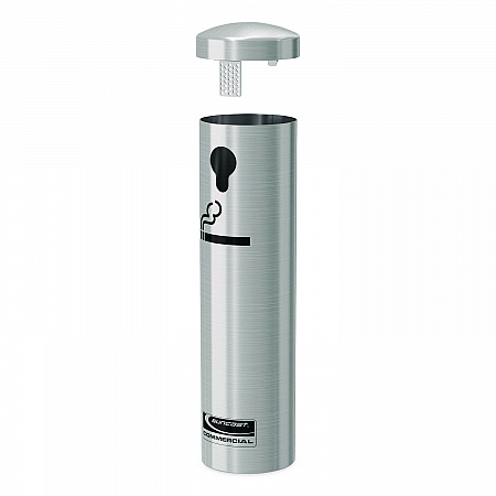 Smokers Ashtray Receptacle Attachment, Stainless Steel, Silver, Black (MSO415)