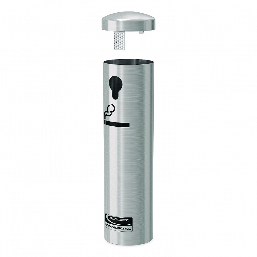 Smokers Ashtray Receptacle Attachment, Stainless Steel, Silver, Black (MSO415)