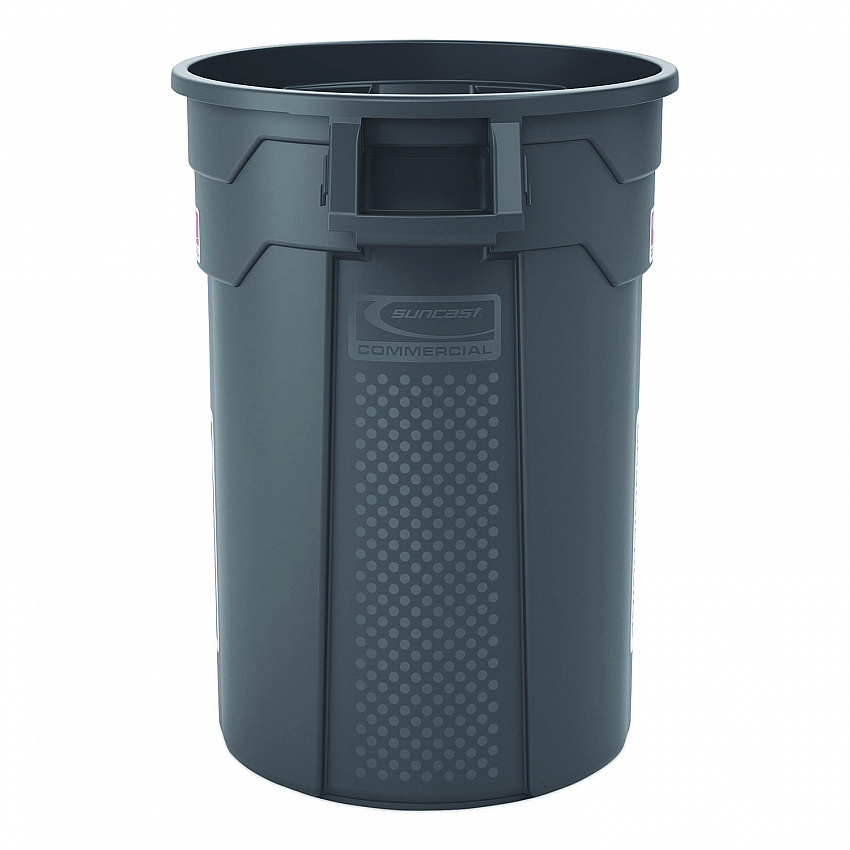 Injection Molded Utility Trash Can, 32 gal, Plastic/Resin, Gray (TCU32)