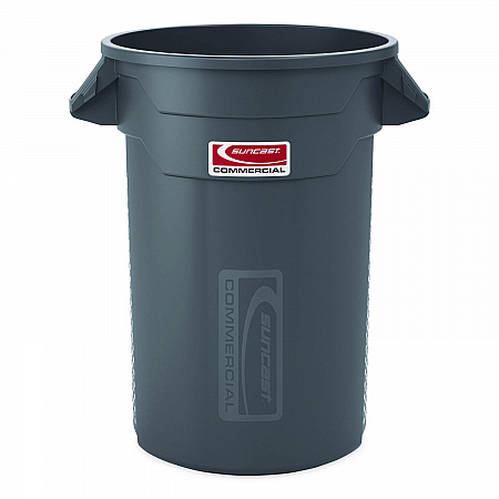 Injection Molded Utility Trash Can, 32 gal, Plastic/Resin, Gray (TCU32)