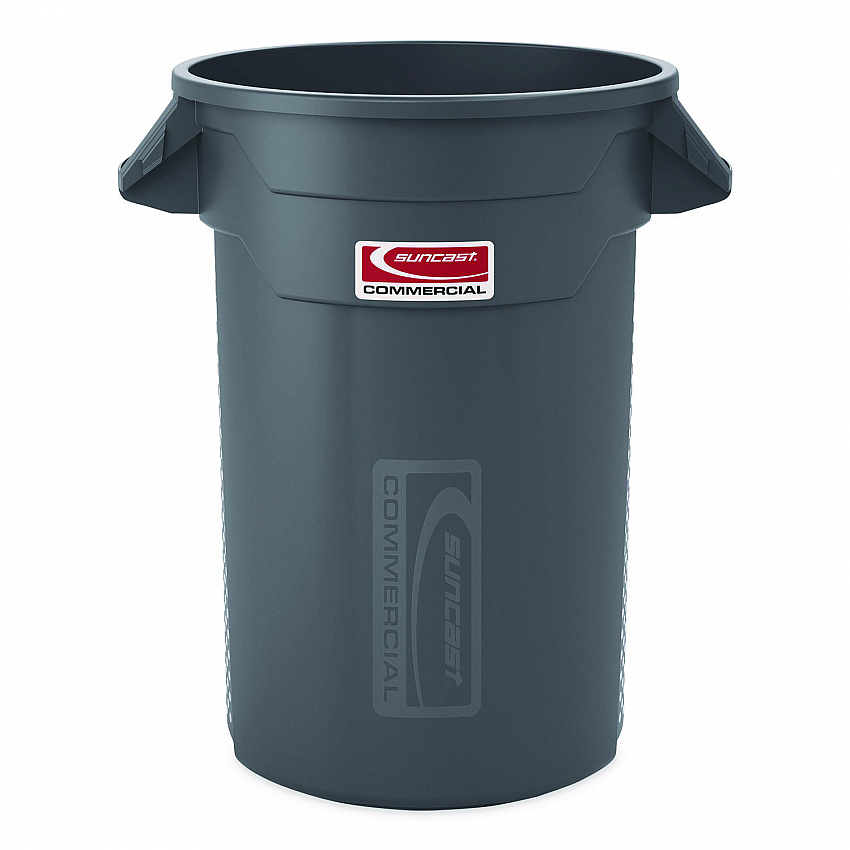 Injection Molded Utility Trash Can, 32 gal, Plastic/Resin, Gray (TCU32)