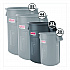 Injection Molded Utility Trash Can, 32 gal, Plastic/Resin, Gray (TCU32)