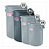 Injection Molded Utility Trash Can, 44 gal, Plastic/Resin, Gray (TCU44)