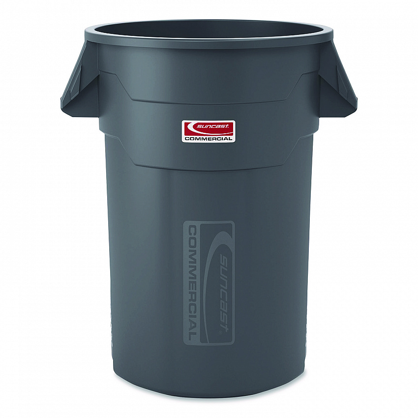 Injection Molded Utility Trash Can, 44 gal, Plastic/Resin, Gray (TCU44)