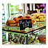 Tabletop Chalkboard Tag, Black Surface, Teak Wood Holder, 3 x 4, 6/Pack (EGPHD0508S)