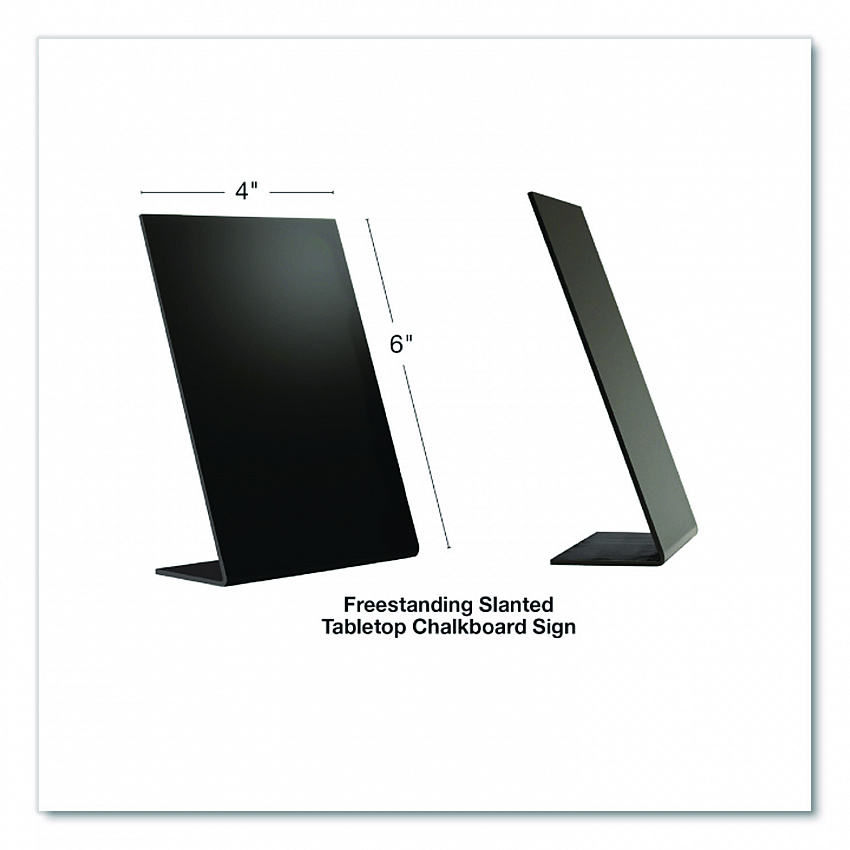 Tabletop Chalkboard Signs, Black Surface, 4 x 6, 3/Pack (EGPHD0509S)