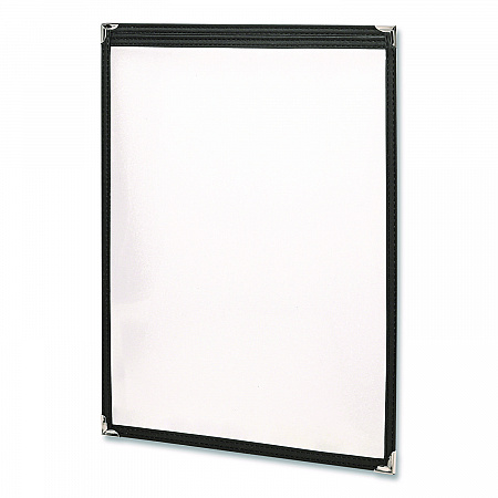 Menu Holder For 8.5 x 11 Menus, Portrait Orientation, 2-View, 9.3 x 12 Holder, Clear/Black/Silver, 10/Pack (SPLSMENU2)