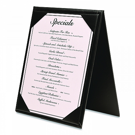 Table-Top Menu Holder, For 5 x 7 Menus, 5.6 x 7.6 Holder, Black (SPLSMENU5X7A)