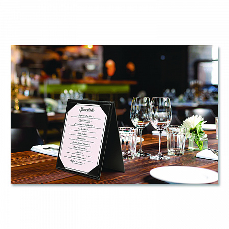 Table-Top Menu Holder, For 5 x 7 Menus, 5.6 x 7.6 Holder, Black (SPLSMENU5X7A)