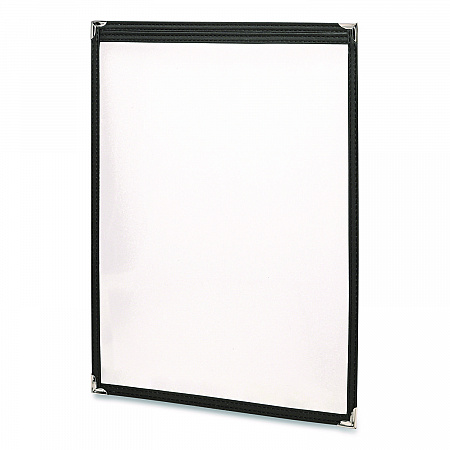 Menu Holder For 8.5 x 11 Menus, Portrait Orientation, 9.3 x 11.9 Holder, Clear/Black/Gold (SPLSMENU21PK)