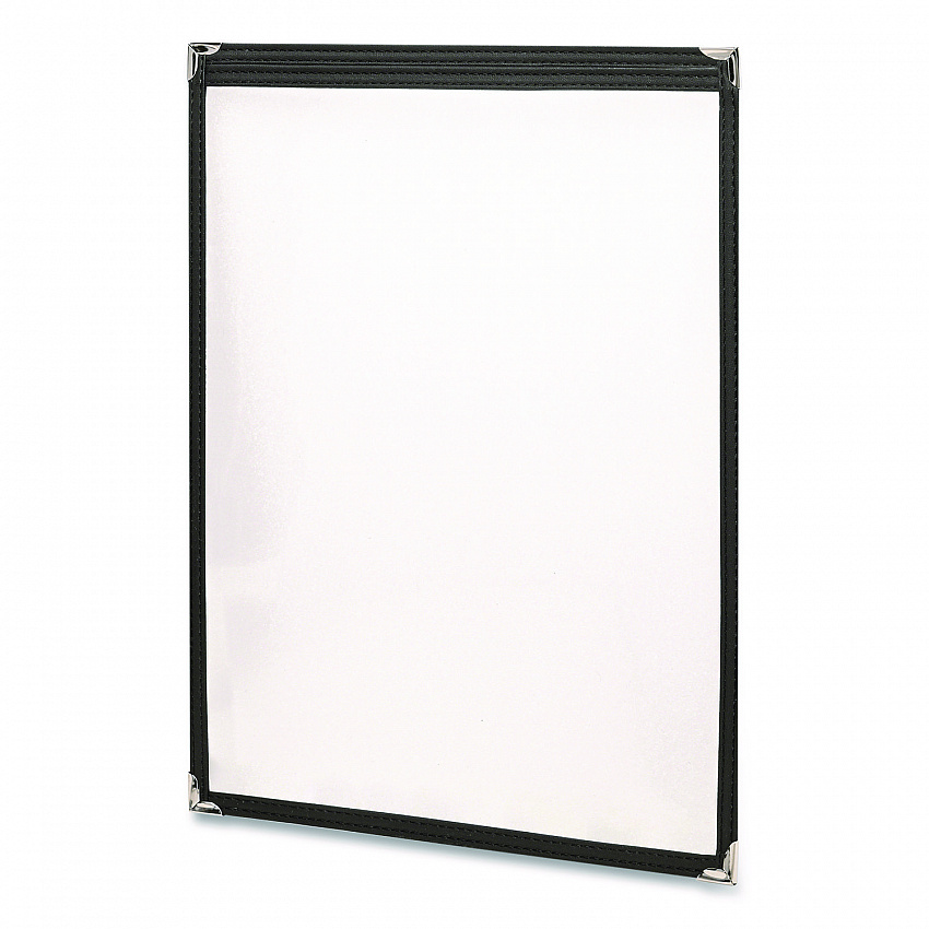 Menu Holder For 11 x 17 Menus, Portrait Orientation, 11.7 x 18, Clear/Black/Silver (SPLSMENU1117)