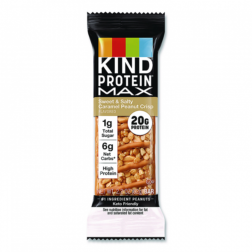 Protein MAX Bar, Sweet and Salty Caramel Peanut Crisp, 2.2 oz Bar, 12/Box (PHW43475)