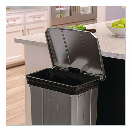 Step-On Trash Can, 23 gal, Resin, Platinum Metallic (TCST23)