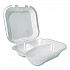 Foam Hinged Lid Containers, 3-Compartment, 8.56 x 8 x 2.76, White, Foam, 200/Carton (12092)