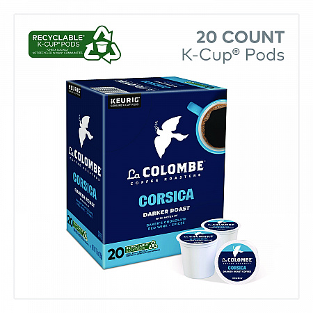 Coffee K-Cup Pods, Corsica Dark Roast, 20/Box (0328)