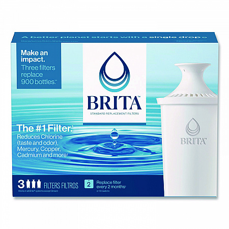 Standard Replacement Filters for Pitchers, Made Without BPA, 3/Pack (35503)