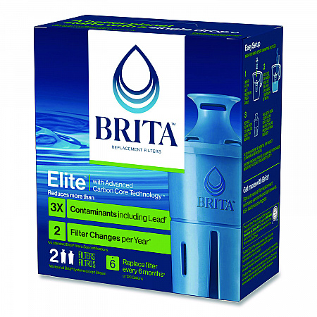 Elite Replacement Water Filters for Pitcher and Dispensers, 2 Filters/Box, 12 Boxes/Carton (36247CT)