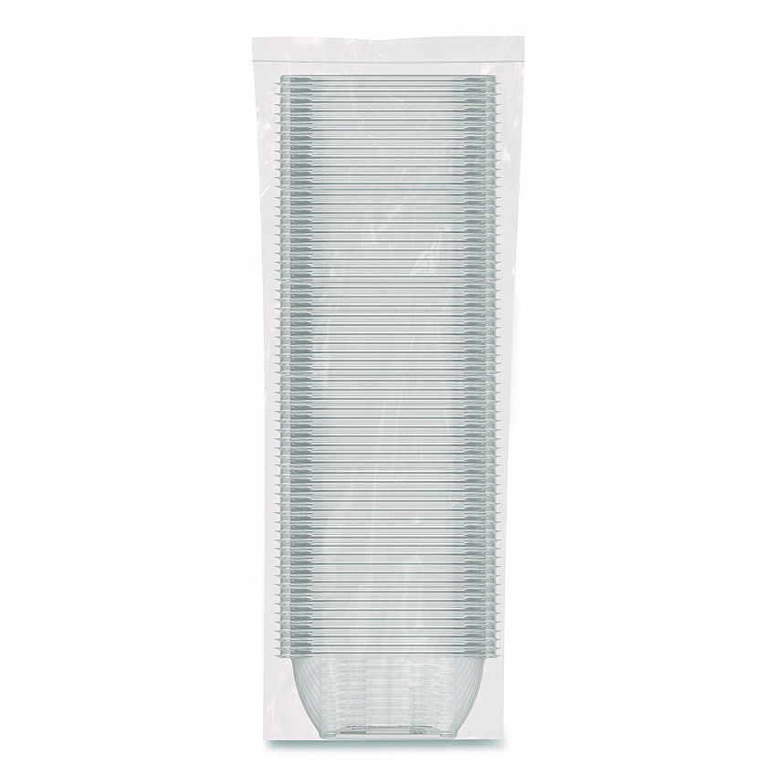 Square Plastic Bowls, 12 oz, 8.5 x 8.5 x 2.64, Clear, Plastic, 63 Bowls/Sleeve, 8 Sleeves/Carton (C12SB)