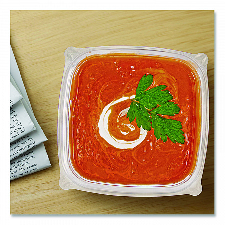 Square Plastic Bowls, 12 oz, 8.5 x 8.5 x 2.64, Clear, Plastic, 63 Bowls/Sleeve, 8 Sleeves/Carton (C12SB)