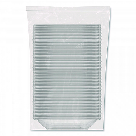 Square Plastic Bowls, 24 oz, 5 x 5 x 1.99, Clear, Plastic, 63 Bowls/Sleeve, 4 Sleeves/Carton (C24SB)