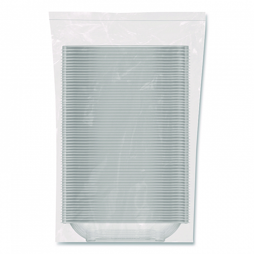 Square Plastic Bowls, 24 oz, 5 x 5 x 1.99, Clear, Plastic, 63 Bowls/Sleeve, 4 Sleeves/Carton (C24SB)