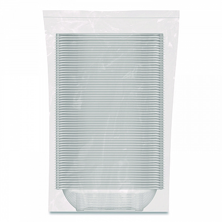 Square Plastic Bowls, 32 oz, 5 x 5 x 1.49, Clear, Plastic, 63 Bowls/Sleeve, 4 Sleeves/Carton (C32SB)
