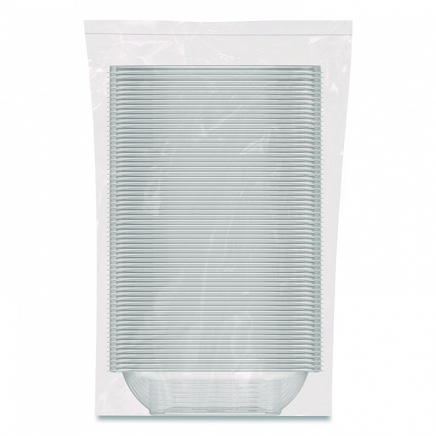 Square Plastic Bowls, 32 oz, 5 x 5 x 1.49, Clear, Plastic, 63 Bowls/Sleeve, 4 Sleeves/Carton (C32SB)