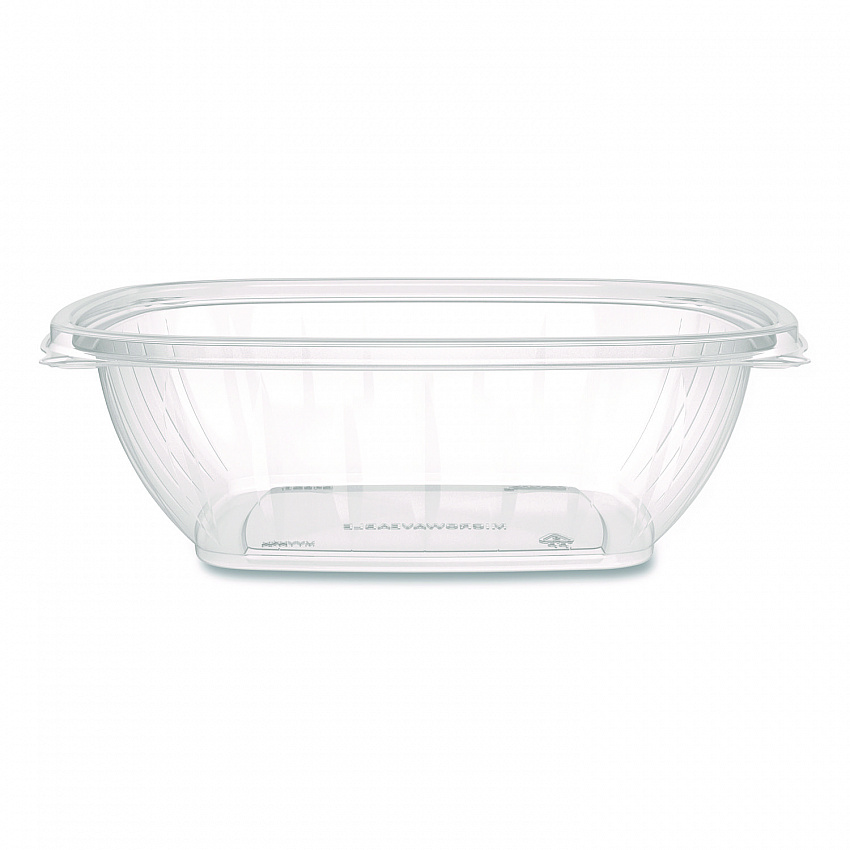Square Plastic Bowls, 48 oz, 5 x 5 x 2.55, Clear, Plastic, 63 Bowls/Sleeve, 4 Sleeves/Carton (C48SB)